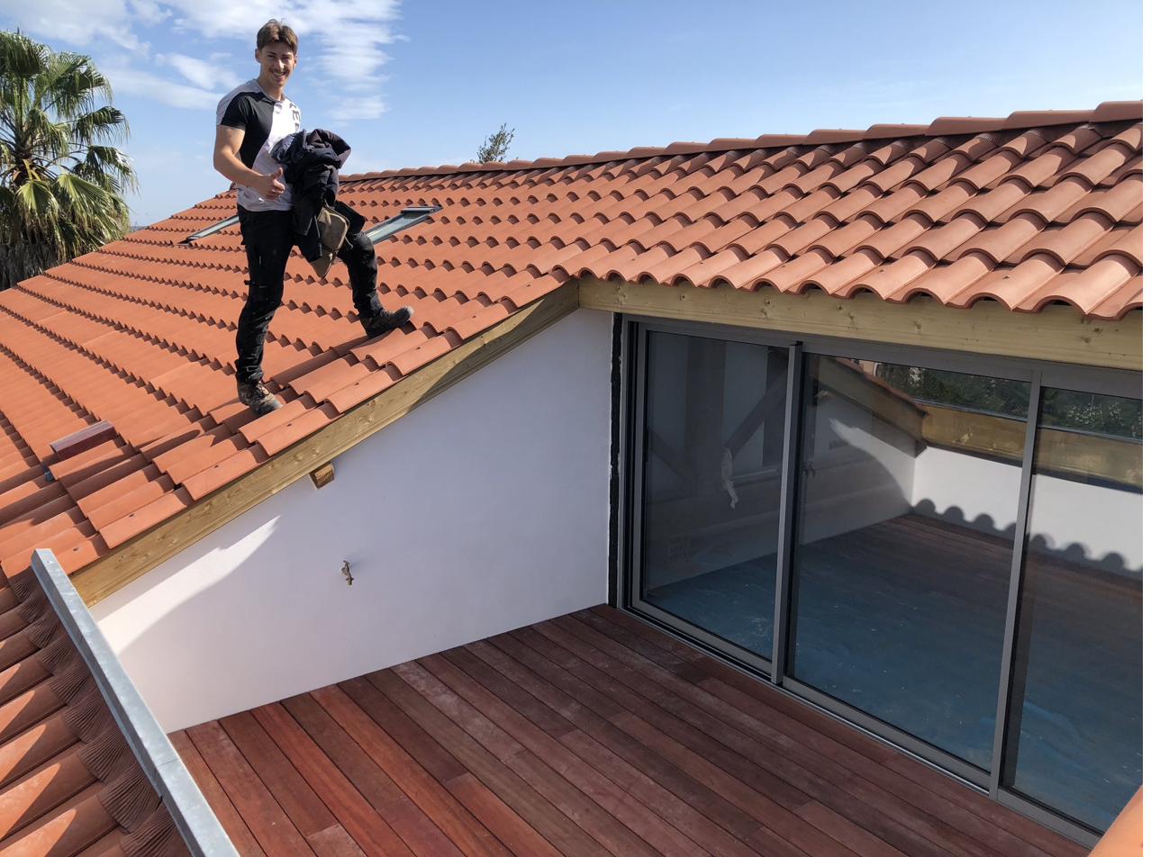 Ouverture en toiture avec terrasse intégrée, quartier Chiberta à Anglet