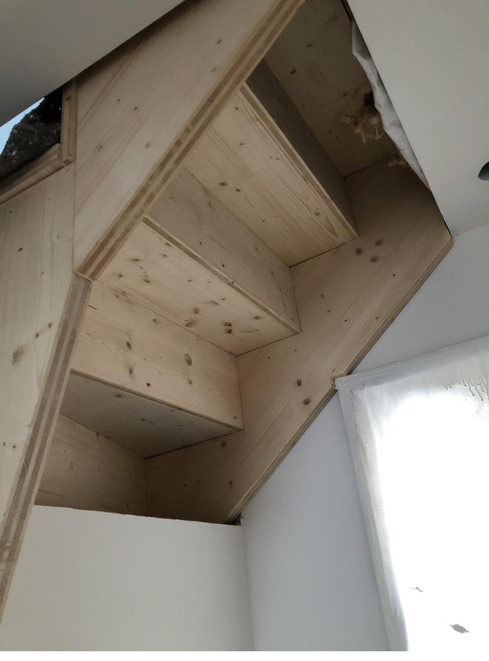Menuiserie intérieure — chantier Brisson Construction Bois