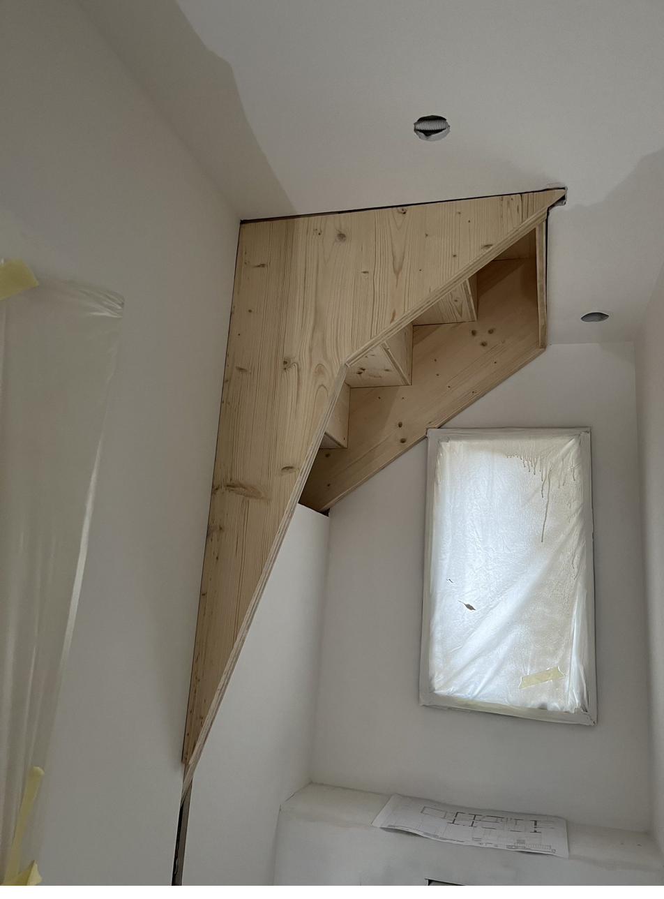 Menuiserie intérieure — chantier Brisson Construction Bois