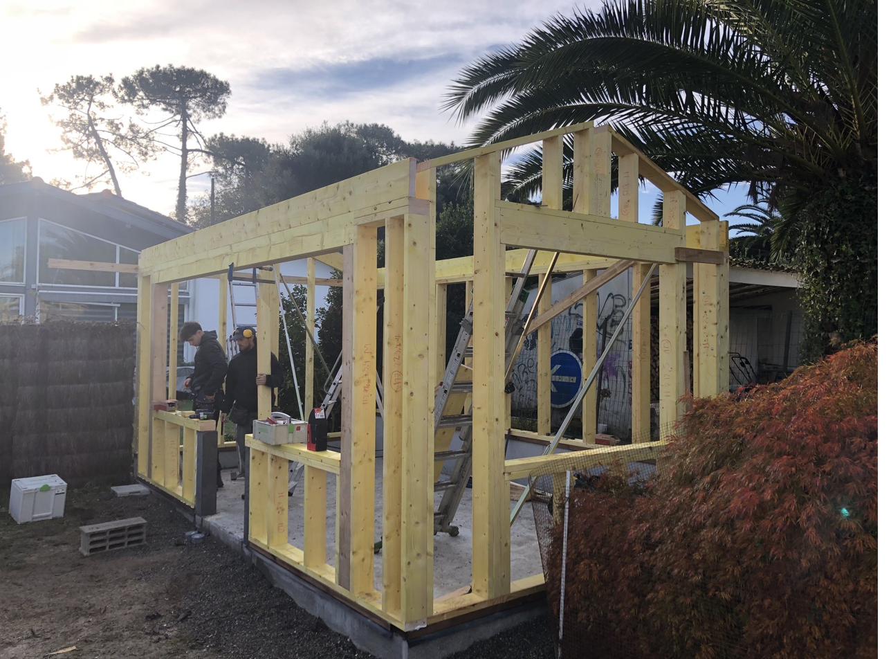 Montage de murs à ossature bois, Anglet